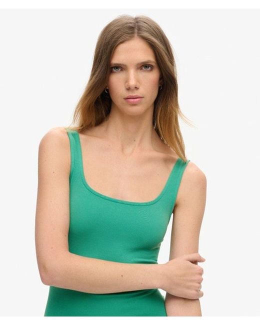 Superdry Green & Co Modal Square Neck Jersey Midi Dress