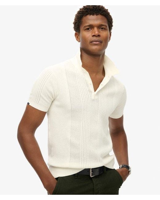 Superdry White & Co Short Sleeve Knitted Polo Shirt for men