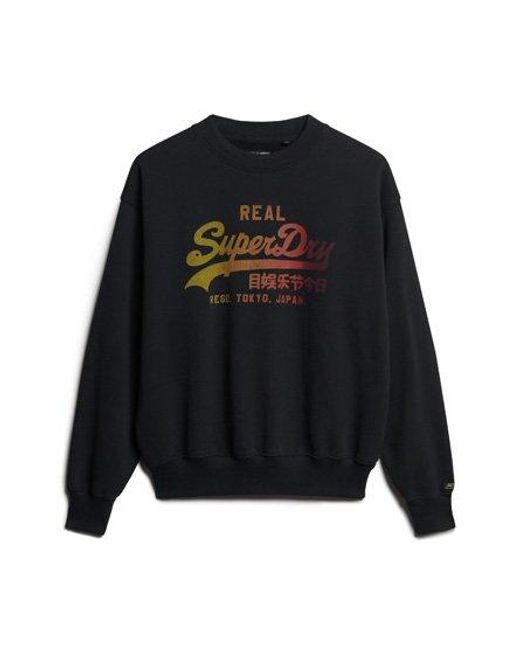 Superdry Black Tonal Vintage Logo Graphic Sweatshirt