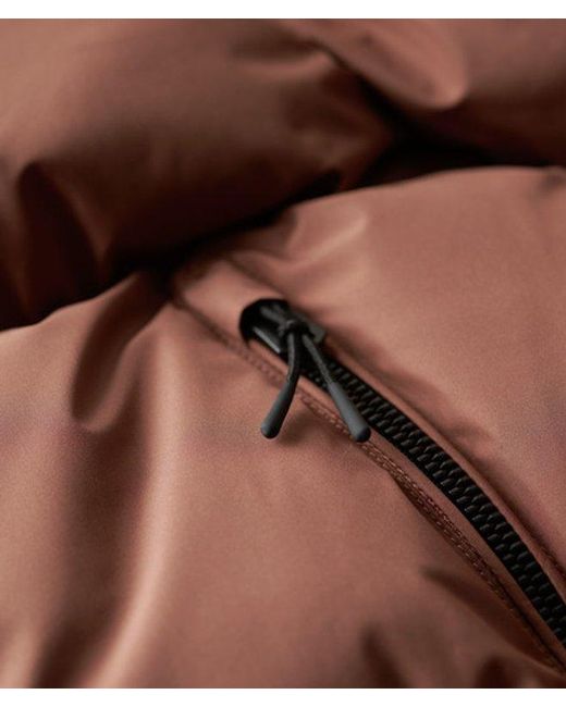 Superdry Brown & Co Hooded Mid Length Sports Puffer Jacket