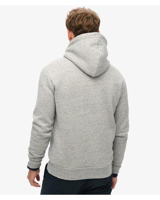 Sweat à capuche vintage logo en coton bio Superdry pour homme en coloris Gray