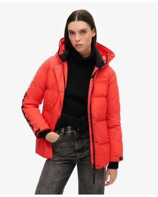 Superdry Hooded City Padded Wind Parka Jacket in Red Lyst UK
