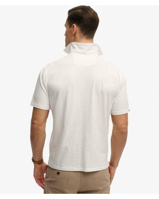 Superdry White & Co Classic Cotton Linen Polo Shirt for men