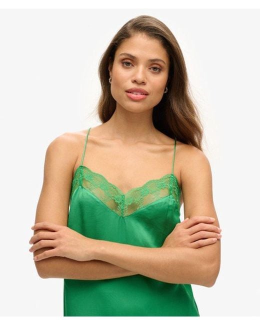 Superdry Green & Co Satin Cami Mini Dress