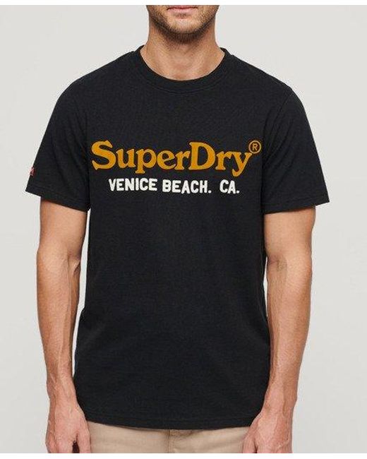 Superdry Black Venue Duo Logo T-shirt for men