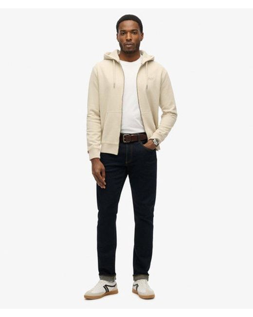 Superdry Natural Essential Logo Half Brushed Zip Hoodie for men