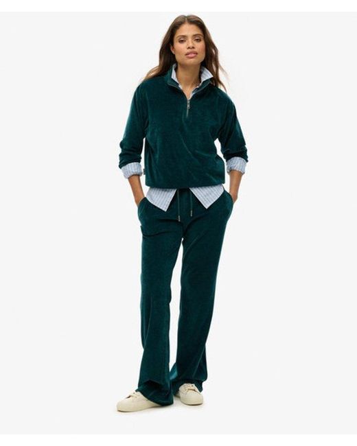 Superdry Green & Co Velour Half Zip Sweatshirt