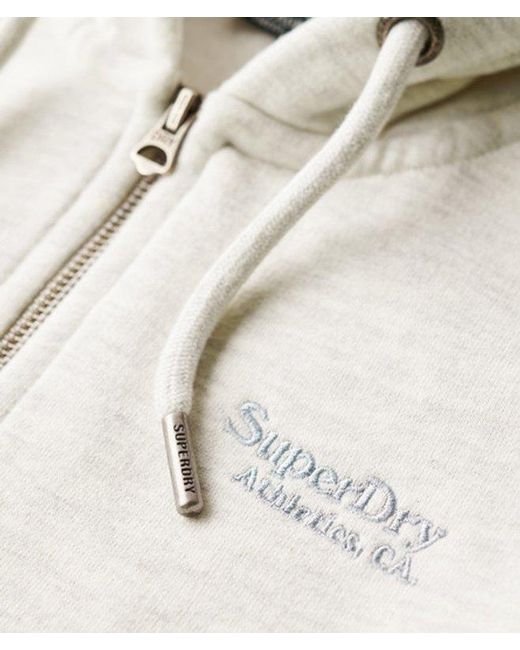 Superdry Gray & Co Ladies Classic Embroidered Logo Essential Zip Hoodie