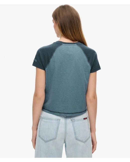 Superdry Blue & Co Athletic Essentials Raglan Fitted T-shirt