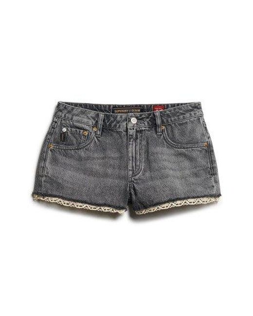 Superdry Gray Denim Hot Shorts - Size: 29