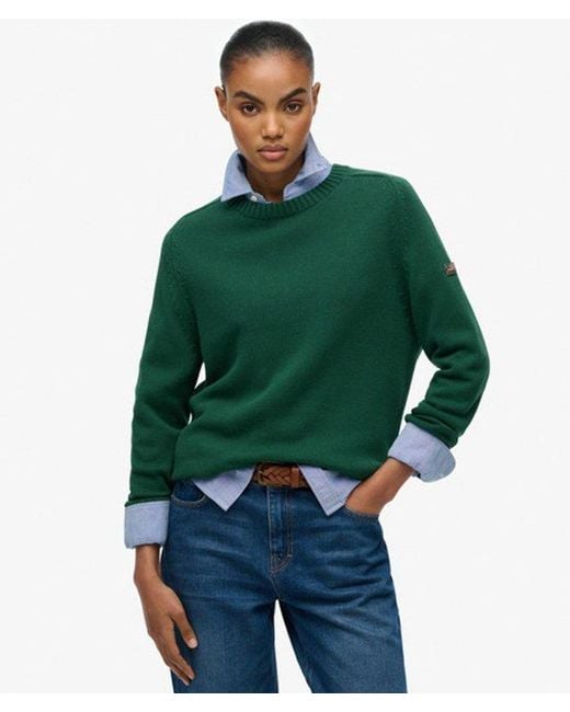 Superdry Green & Co Slouchy Knitted Crew Jumper