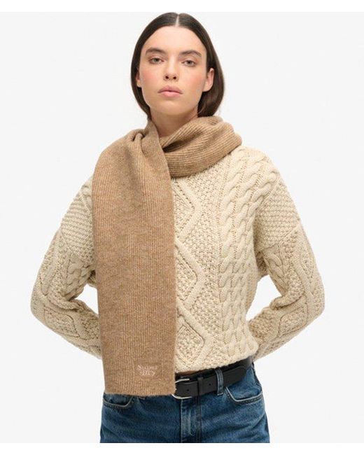 Superdry Natural Soft Rib Knit Scarf
