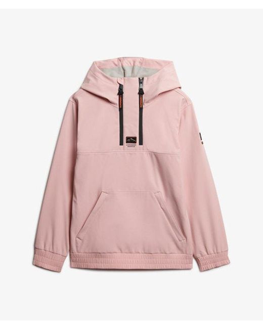 Superdry Freestyle Softshell Ski Hoodie in het Pink
