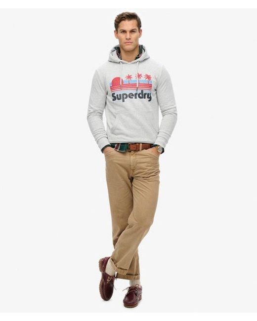 Superdry Gray Vintage Great Outdoors Hoodie for men