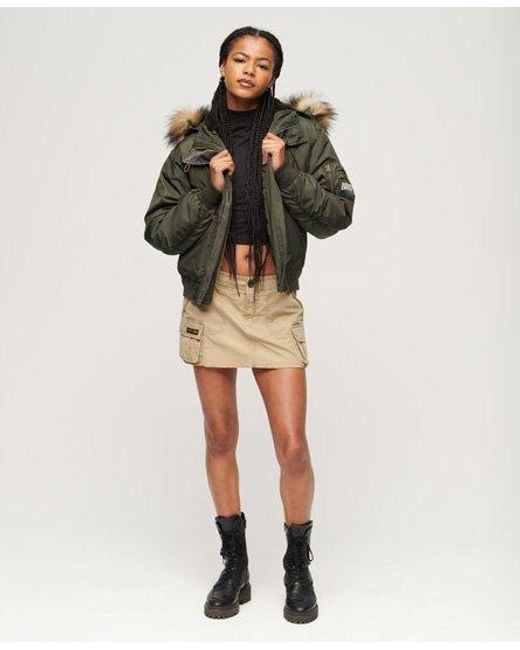 Superdry Green Hooded Military Ma1 Bomber Jacket