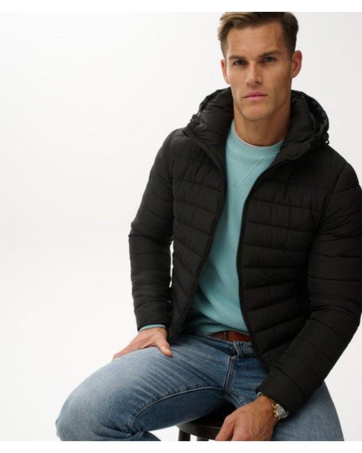 Superdry Black Hooded Fuji Jacket for men