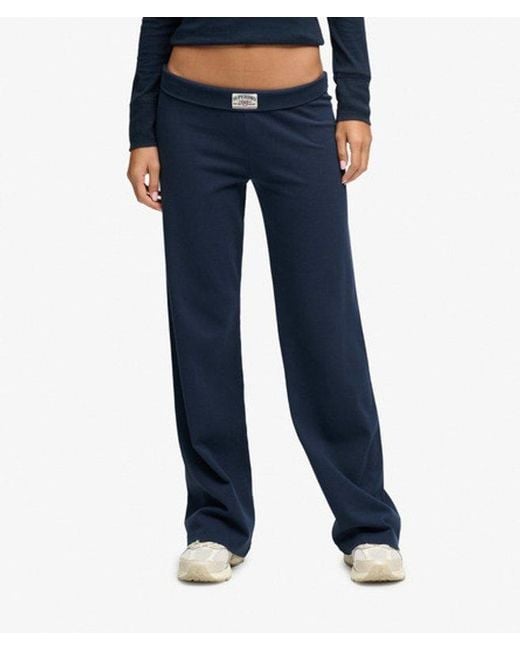 Superdry Blue & Co Athletic Essentials Fold Over joggers