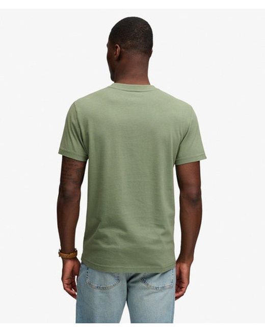 Superdry Green & Co Essential Serif Logo Embroidered T-shirt for men