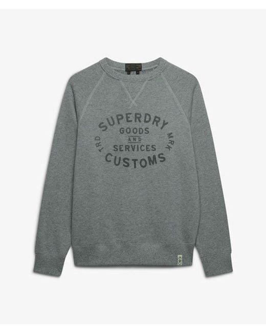 Superdry Gray The Merchant Store - Vintage Print Sweatshirt for men