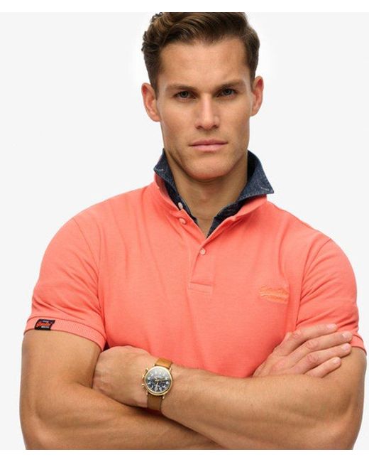 Superdry Red & Co Vintage Destroy Polo Shirt for men