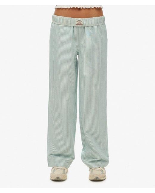 Superdry Blue & Co Organic Cotton Stripe Elasticated Trousers