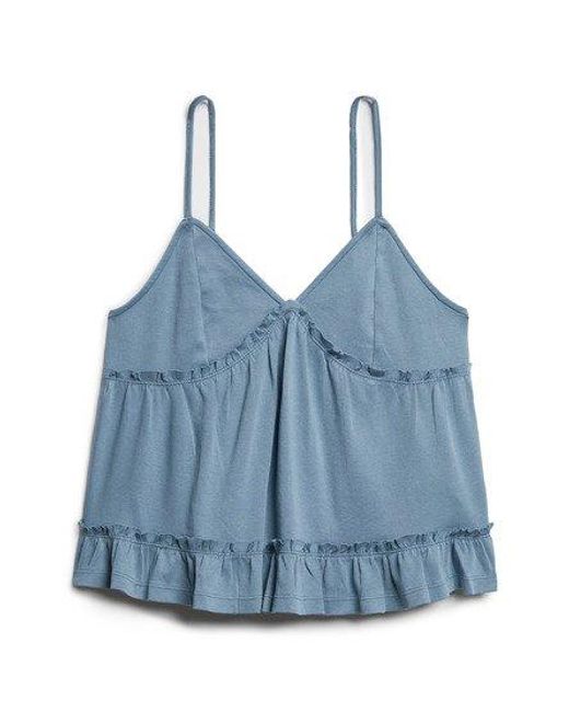 Superdry Blue Tiered Jersey Cami Top