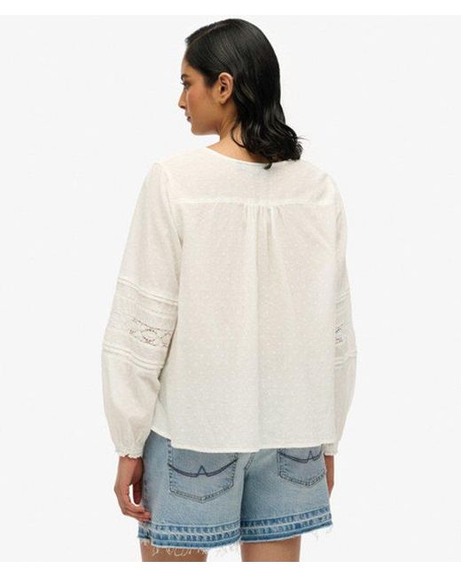 Superdry White Ibiza Lace Blouse