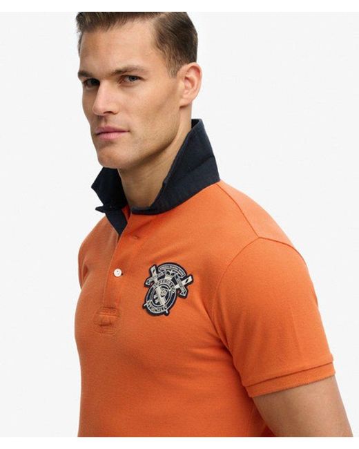 Superdry Orange & Co Vintage Pique Rugby Polo Shirt for men