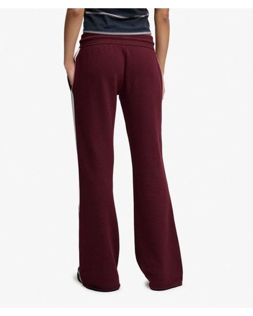 Superdry Red & Co Athletic Essentials Stripe Flare joggers