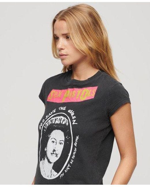 Superdry Sex Pistols Limited Edition Band T-shirt in het Black