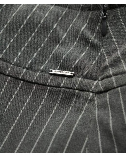 Superdry Blue Pinstripe Pleat Mini Skirt