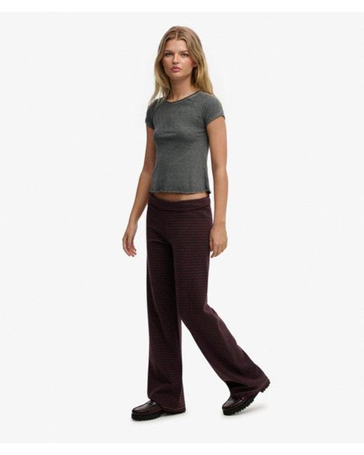 Superdry Purple Athletic Essentials Fold Over joggers