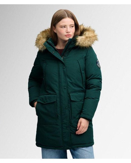 Superdry Green & Co Everest Faux Fur Parka Coat