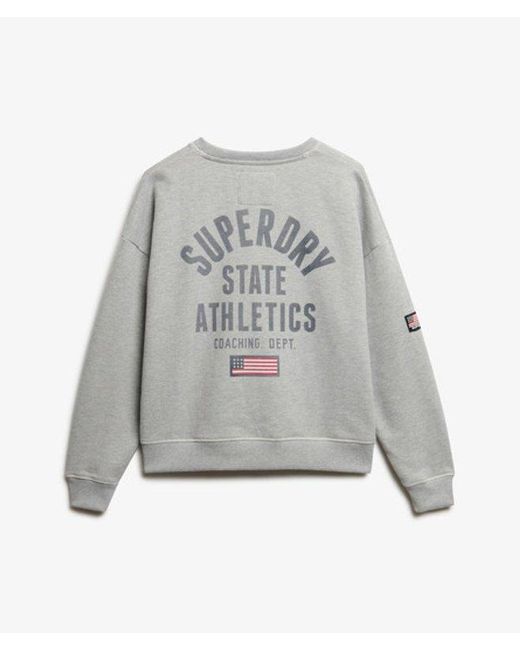 Superdry Gray & Co Athletic Essentials Relaxed Printed Sweatshirt