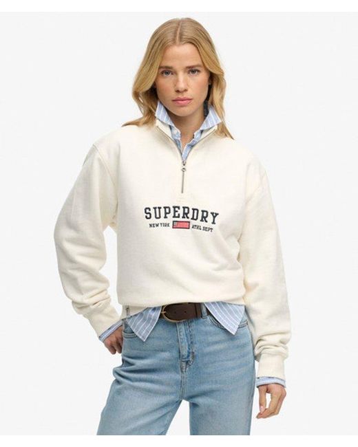 Superdry Natural & Co Athletic Essentials Graphic Half Zip Sweatshirt