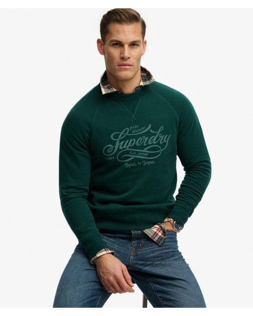 Superdry Green & Co The Merchant Store - Vintage Print Sweatshirt for men