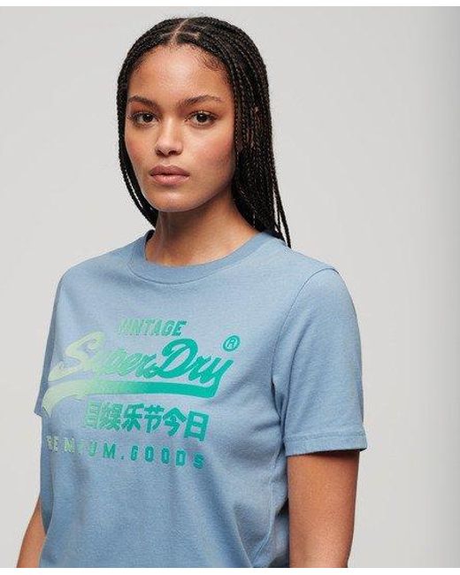 Superdry Blue Tonal Graphic Relaxed T-shirt