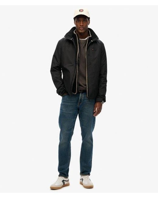 Superdry Black & Co Non Hood Logo Windbreaker Jacket for men