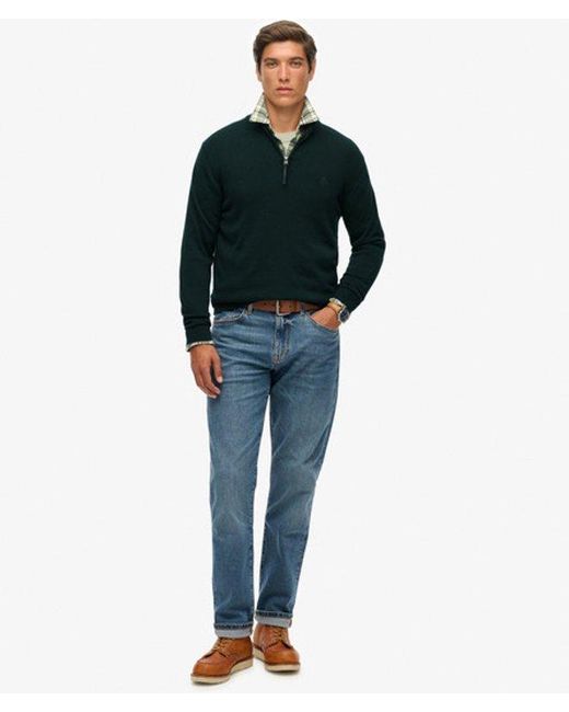 Homme Pull À Demi-Zip Essentials En Coton Taille Superdry pour homme en coloris Green