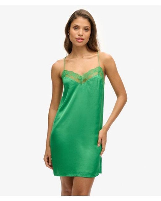 Superdry Green & Co Satin Cami Mini Dress