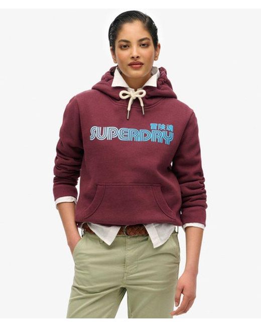 Superdry Red Faded Core Hoodie