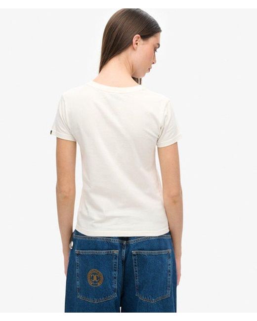 Superdry Red Varsity Flocked Fitted T-shirt