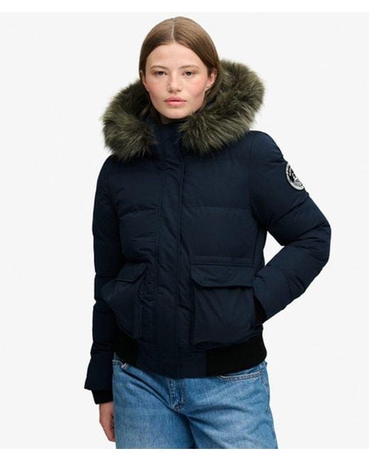 Superdry Blue Everest Ella Bomber Jacket