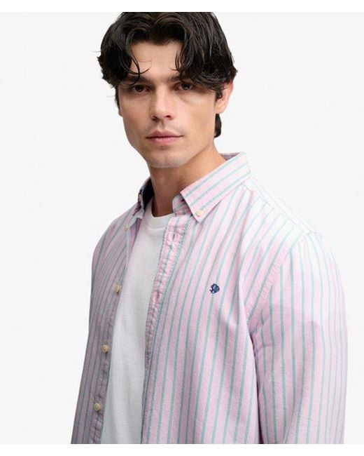 Superdry Purple & Co Preppy Oxford Long Sleeve Shirt for men