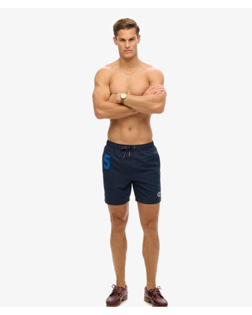 Superdry Blue & Co Classic Embroidered Recycled Polo 17-inch Swim Shorts for men