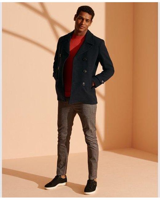 superdry double breasted coat