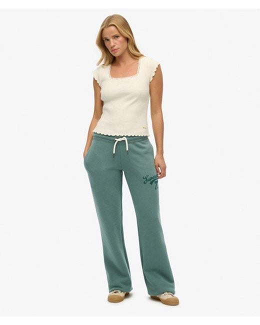 Superdry Blue Super 77 Flare joggers