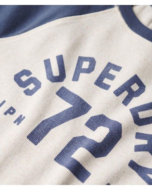 Superdry Blue & Co Athletic Essentials Rib Slim Long Sleeve Top
