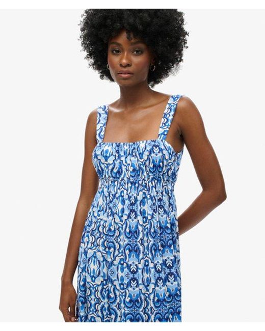 Superdry Blue & Co Tie Back Maxi Dress