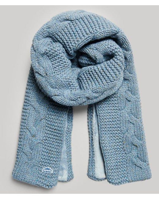 Superdry Blue & Co Cable Knit Scarf